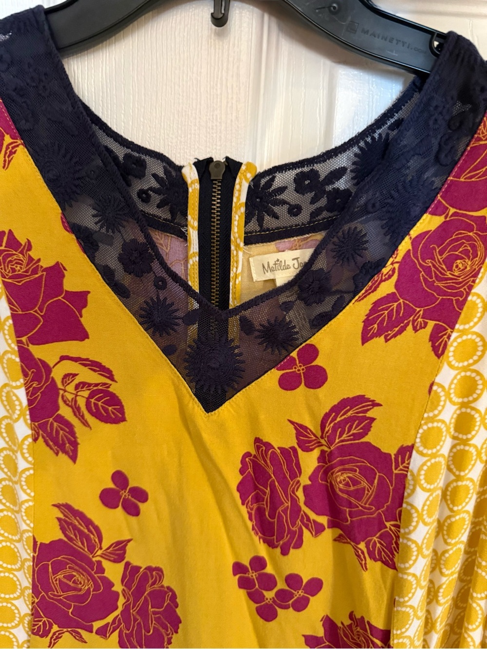 Matilda Jane mustard yellow "Golden Key" mixed-print swing dress. - Picture 5 of 10